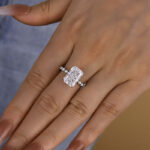 S925 Maxine Elegant Radiant Cut Simulated Diamond Engagement Ring - Image 9