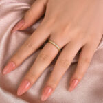 S925 Maxine Moissanite Yellow Gold Channel Set Half Wedding Band - Image 2