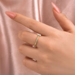 S925 Maxine Moissanite Yellow Gold Channel Set Half Wedding Band - Image 4