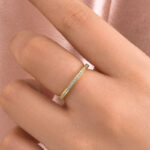 S925 Maxine Moissanite Yellow Gold Channel Set Half Wedding Band