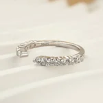 S925 0.7Ct Classic Open Wedding Band In Sterling Silver - Image 8