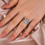 S925 Moissanite 3.0 Ct Round Cut Insert Wedding Ring Set With Jacket Stack Wedding Band - Image 3