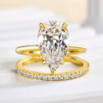 S925 Lovely 3.5Ct Pear Cut Wedding Ring Set In Sterling Silver - Image 4