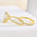 S925 Lovely 3.5Ct Pear Cut Wedding Ring Set In Sterling Silver - Image 5