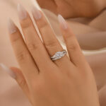 S925 Moissanite 2.0Ct Cushion Cut Twist Wedding Ring Travel Ring In Sterling Silver - Image 2