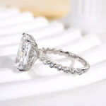 S925 Maxine Elegant Radiant Cut Simulated Diamond Engagement Ring - Image 12