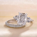 S925 Honorable Radiant Cut & Heart Cut Wedding Set For Women In Sterling Silver - Image 4