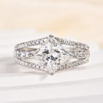 S925 Maxine Moissanite Special 2.0 Carat Square Princess Cut Engagement Ring - Image 3