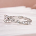 S925 Moissanite 1.2 Ct Round Cut White Gold Engagement Ring - Image 7