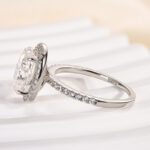 S925 Maxine Moissanite Halo 4.5 Carat Oval Cut Engagement Ring - Image 4