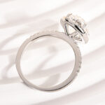 S925 Maxine Moissanite Halo 4.5 Carat Oval Cut Engagement Ring - Image 5