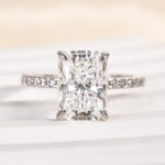 S925 Maxine Moissanite 1.0 Ct~3.5Ct Radiant Cut Engagement Ring in Sterling Silver - Image 4
