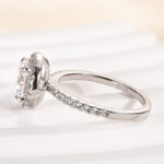 S925 Maxine Moissanite 2.0CT Halo Round Cut Engagement Ring - Image 3