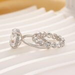 S925 2PC 4.5Ct Oval Cut Engagement Ring With Round Cut Full Eternity Wedding Band - Image 7