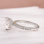 S925 Moissanite 2.5 Ct Square Cushion Cut White Gold Promise Bridal Ring - Image 6