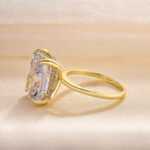S925 8.0Ct Cushion Cut Hidden Halo Engagement Ring for Women in Sterling Silver - Image 4
