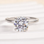 S925 Maxine Moissanite Solitaire 2.0~4.0 Carat Round Cut Engagement Ring - Image 4