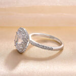 S925 Elegant Halo Cushion Cut Engagement Ring In Sterling Silver - Image 5