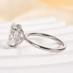 S925 Maxine Classic Moissanite 2.0 Ct~5.5 Ct Solitaire Oval Cut Engagement Ring - Image 4