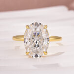 S925 Moissanite Solitaire 5.50 Ct Oval Cut Promise Ring For Women - Image 7
