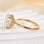 S925 Classic 4.0Ct Solitaire Oval Cut Hidden Halo Engagement Ring In Sterling Silver - Image 15