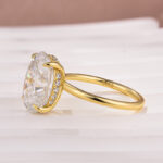 S925 Moissanite Solitaire 5.50 Ct Oval Cut Promise Ring For Women - Image 8