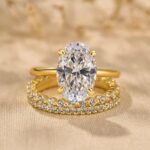 S925 4.0Ct Oval Cut Women's Wedding Ring Set Travel Rings in Sterling Silver - Image 4