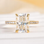 S925 Maxine Moissanite 1.0 Ct~3.5Ct Radiant Cut Engagement Ring in Sterling Silver - Image 9