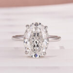 S925 Moissanite Solitaire 5.50 Ct Oval Cut Promise Ring For Women - Image 3