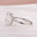 S925 Moissanite Solitaire 5.50 Ct Oval Cut Promise Ring For Women - Image 4