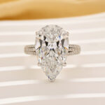 S925 8.0Ct Pear Cut Split Shank Engagement Ring For Woman - Image 3