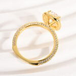 S925 Maxine Special Moissanite Halo 2.5 Carat Oval Cut Engagement Ring In Sterling Silver - Image 7