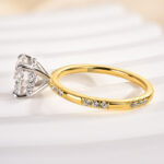 S925 Maxine Elegant Moissanite Two-Tone 2.0 Carat Round Cut Engagement Ring - Image 4