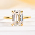 S925 Moissanite 3.5 Carat Solitaire Emerald Cut Engagement Ring - Image 9
