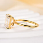 S925 Moissanite 3.5 Carat Solitaire Emerald Cut Engagement Ring - Image 11
