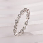 S925 Moissanite 0.3Ct White Gold Pavé Eternity Wedding Ring - Image 2