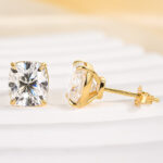 S925 2.0Ct*2 Classic Crushed Ice Cushion Cut Women's Stud Earrings In Sterling Silver - Image 19