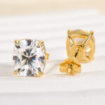 S925 2.0Ct*2 Moissanite Cushion Cut Women's Stud Earrings In Sterling Silver - Image 10