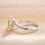 S925 Beautifully 3.5 Carat Yellow Sapphire Radiant Cut Engagement Ring - Image 6