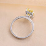 S925 Beautifully 3.5 Carat Yellow Sapphire Radiant Cut Engagement Ring - Image 7
