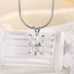 S925 Maxine Moissanite 4.5 Carat Radiant Cut Pendant Necklace In Sterling Silver - Image 3