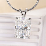 S925 Maxine Moissanite 4.5 Carat Radiant Cut Pendant Necklace In Sterling Silver - Image 2