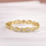 S925 Moissanite 0.3Ct White Gold Pavé Eternity Wedding Ring - Image 6