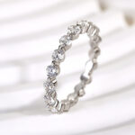 S925 Sterling Silver Eternity Round Cut Women's Stackable Wedding Band - Image 5