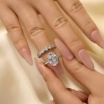 S925 2PC 4.5Ct Oval Cut Engagement Ring With Round Cut Full Eternity Wedding Band - Image 4