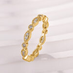 S925 Moissanite 0.3Ct White Gold Pavé Eternity Wedding Ring - Image 8