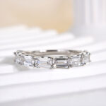 S925 Exquisite Emerald Cut Women's Wedding Band In Sterling Silver - Image 6