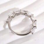 S925 Exquisite Emerald Cut Women's Wedding Band In Sterling Silver - Image 4