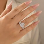S925 5.0Ct Cushion Cut Engagement Ring With Classic Wedding Band - Image 7
