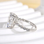 S925 Sparkle Pear Cut Sona Simulated Diamond Engagement Ring In Sterling Silver - Image 6